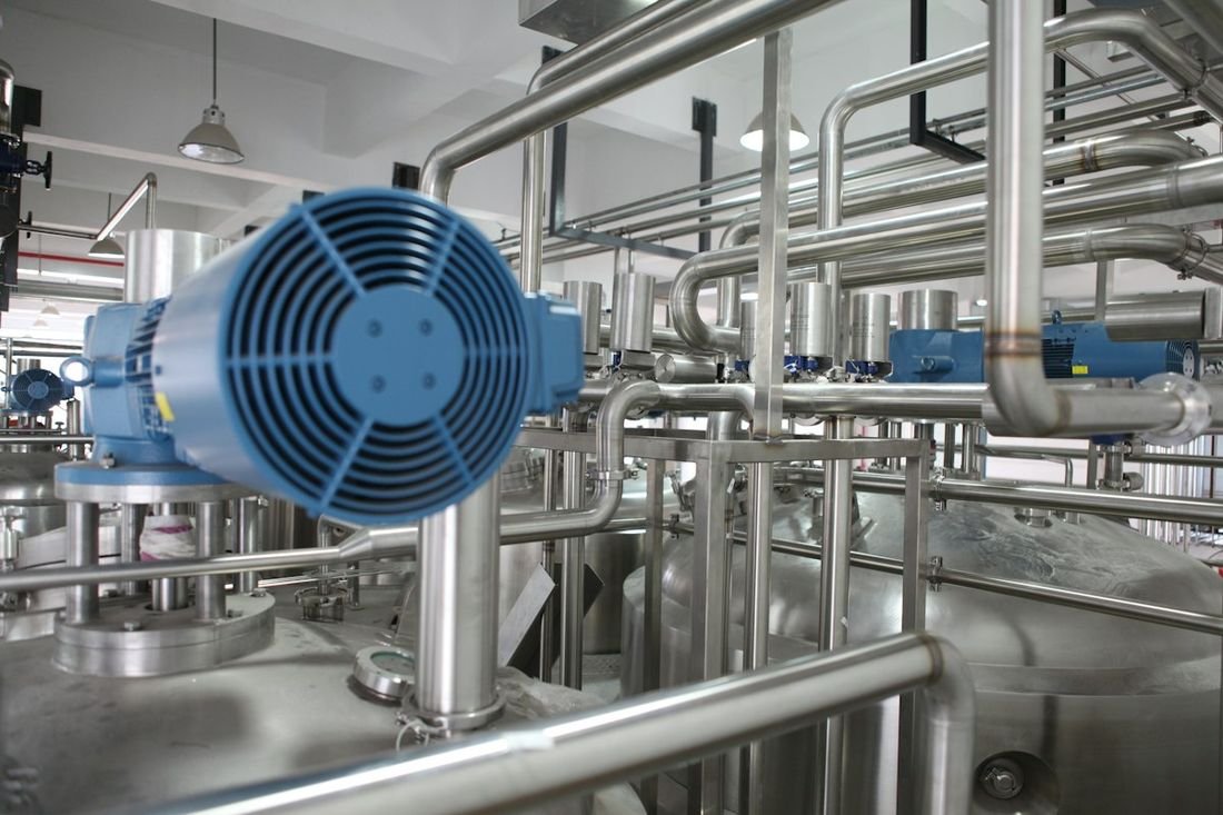 Industrial gas and utilities infrastructure at a processing facility